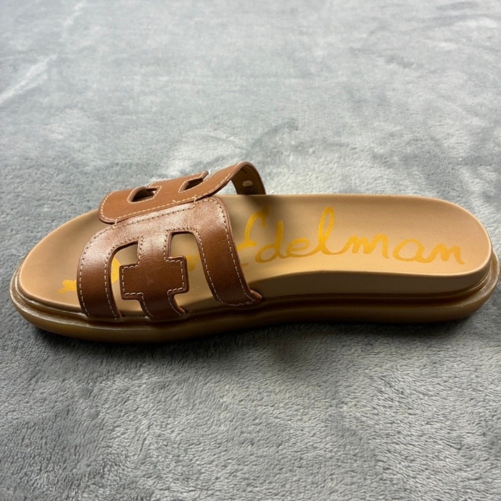 Sam Edelman Valeri Platform Slide Sandals Womens 6M Brown Leather Cutout Logo - Picture 15 of 15